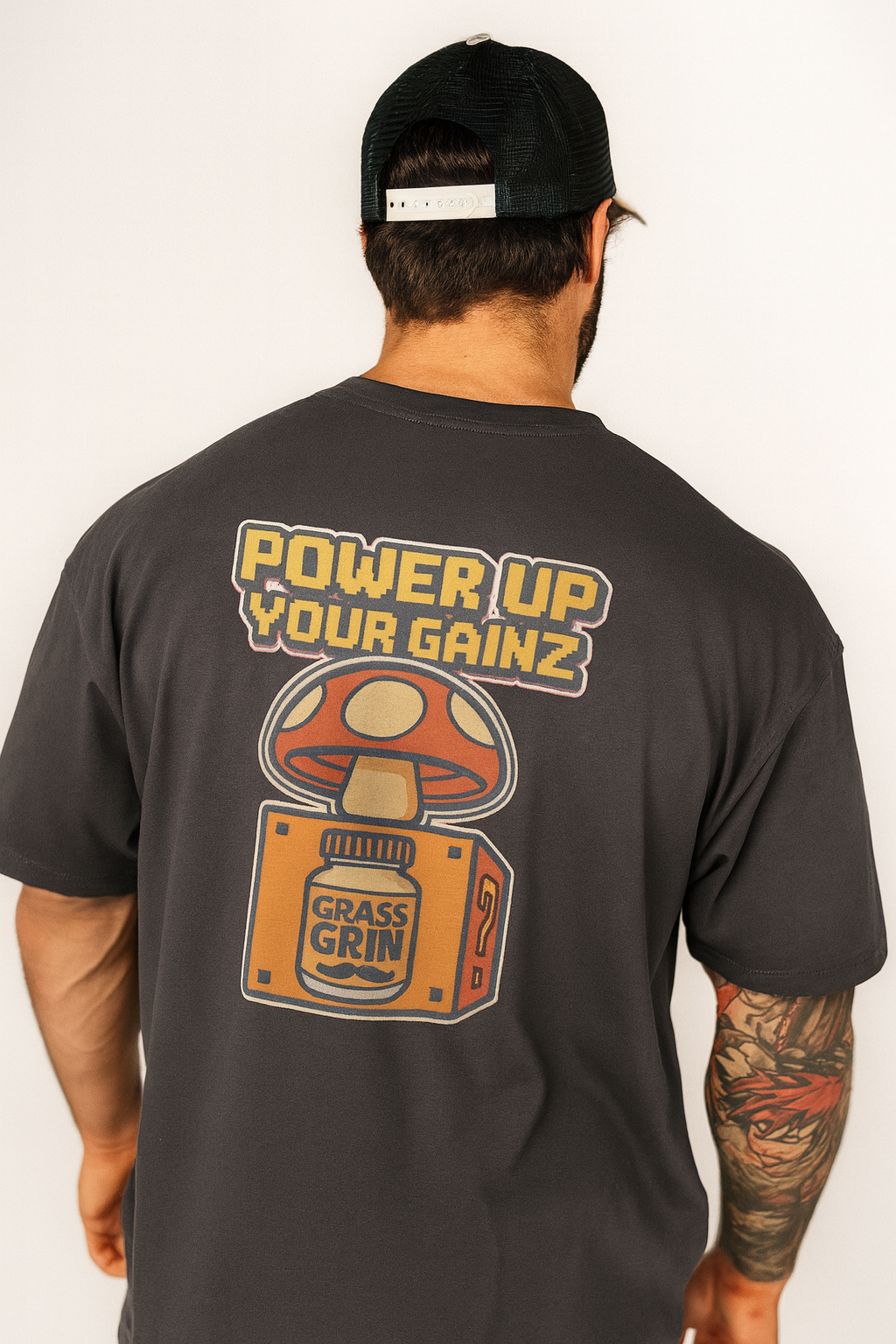 oversized Protein Pixels faded heavy T