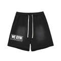 WE GYM-Sun Fade Raw Edge Cotton Shorts