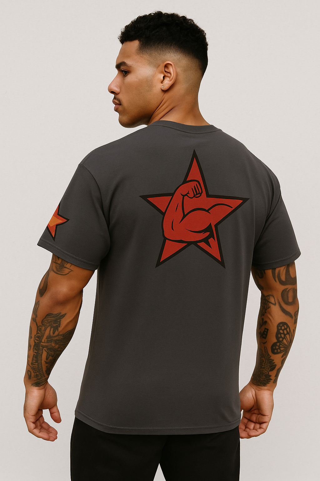 Oversized faded t-shirt-GYM ANIME CITY