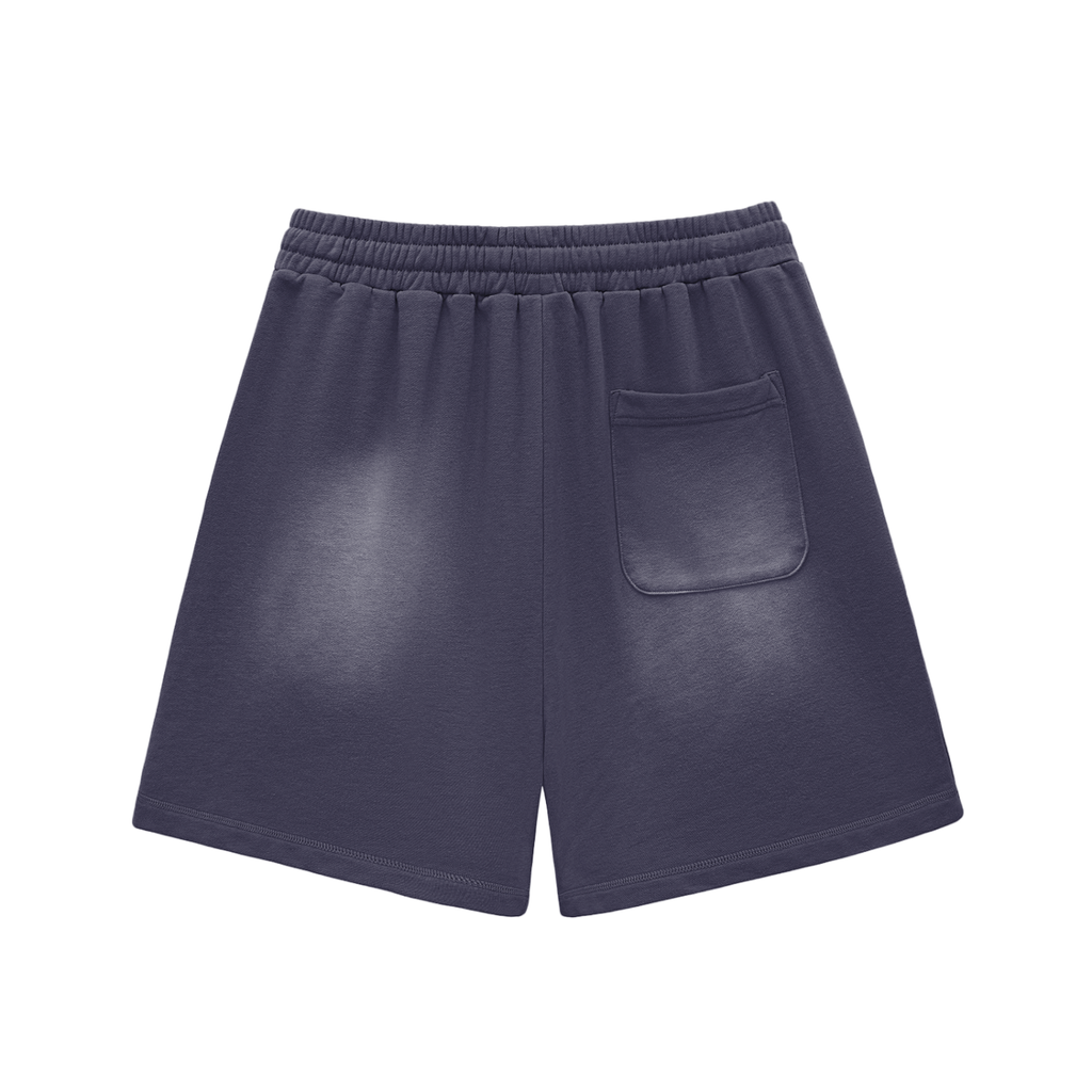 WE GYM-Sun Fade Raw Edge Cotton Shorts