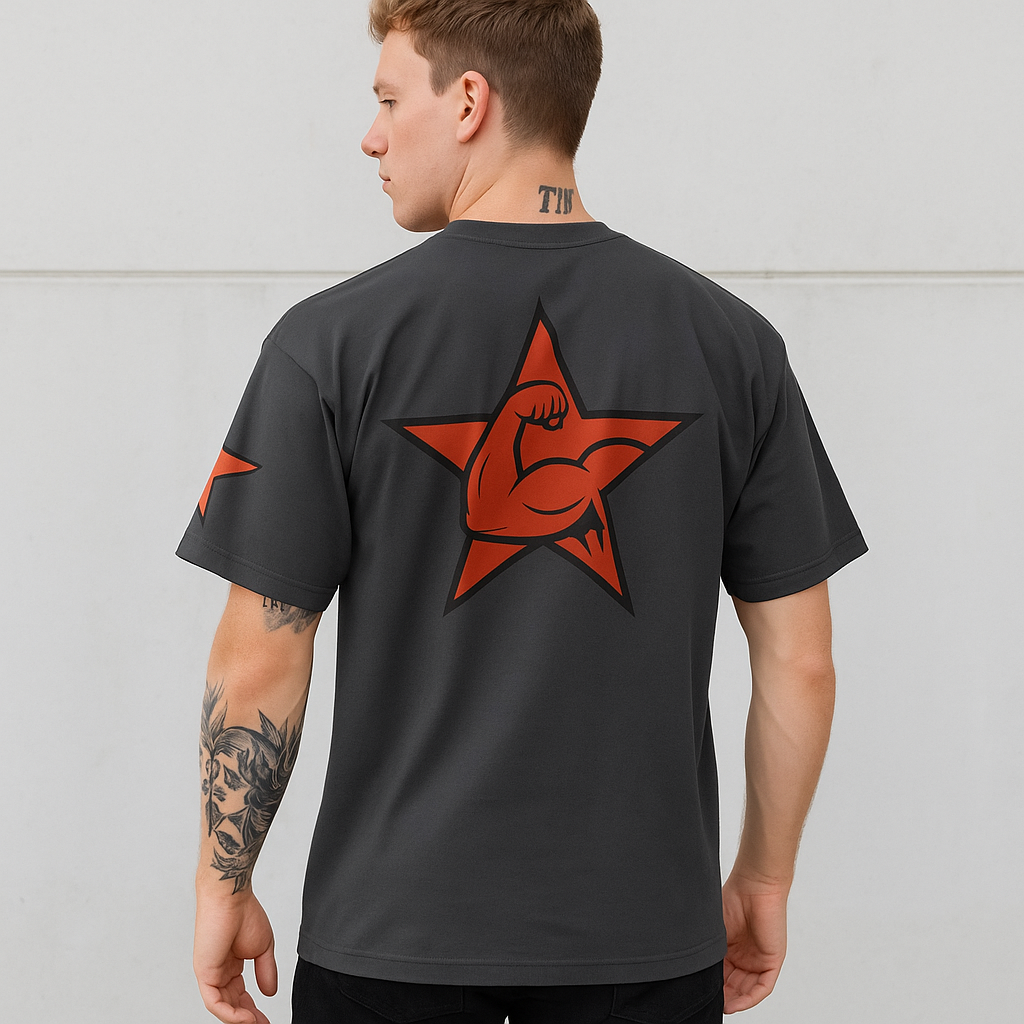Oversized faded t-shirt-GYM ANIME CITY