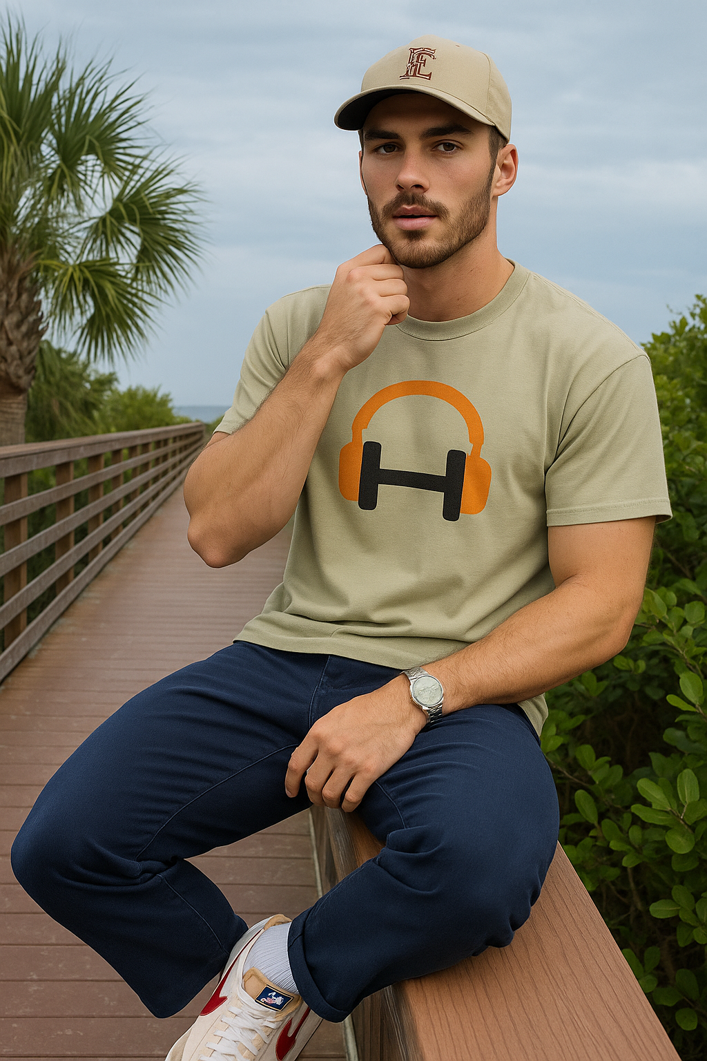 Oversized faded t-shirt-introvert music