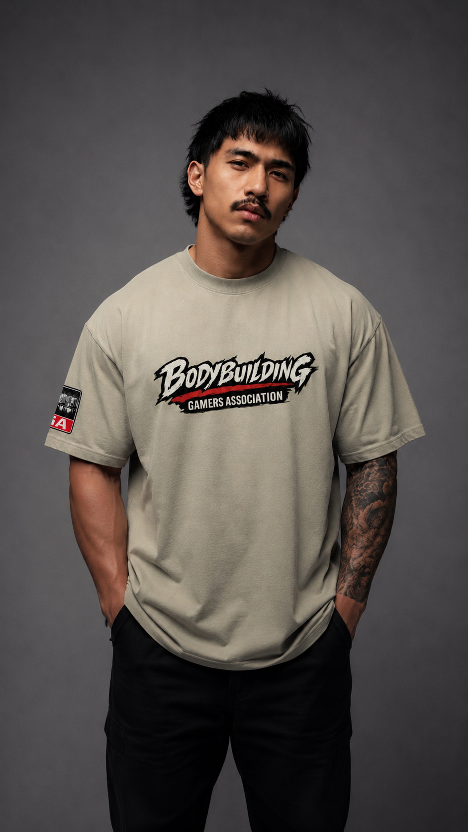 HALF-ANIME Oversized faded t-shirt