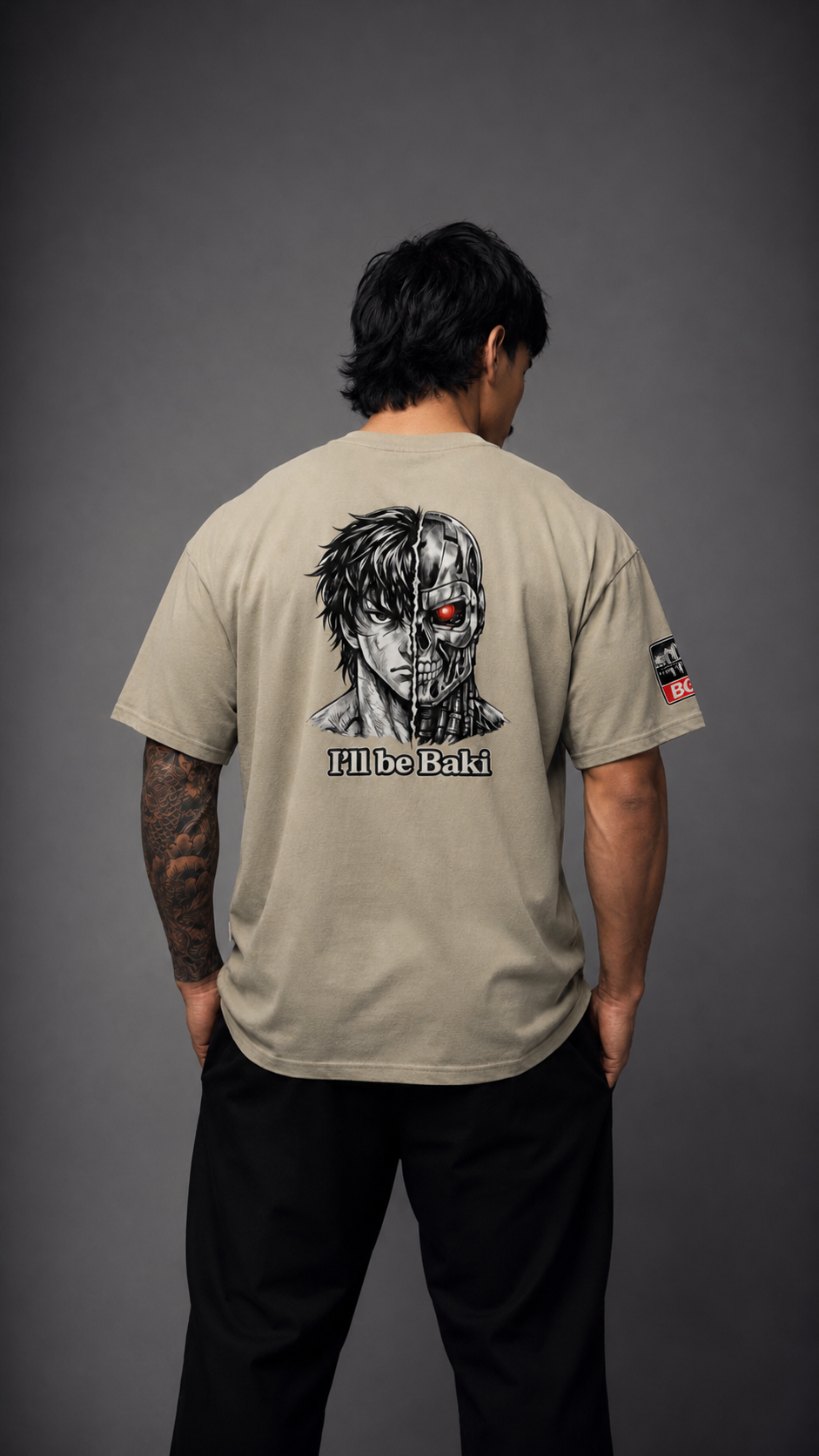 HALF-ANIME Oversized faded t-shirt